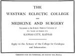 Ad: Western Eclectic College.