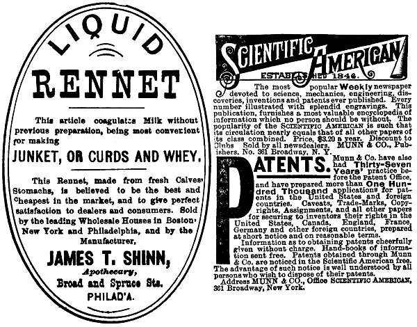 Ad: Liquid Rennet, Scientific American.