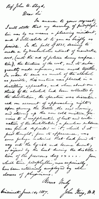 John King's Podophyllin letter.