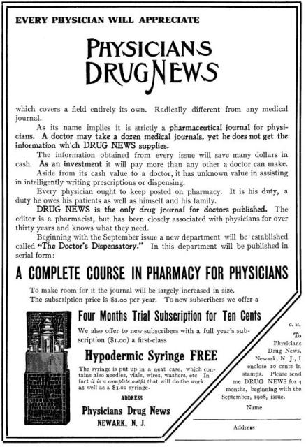 Ad: Physicians Drug News.