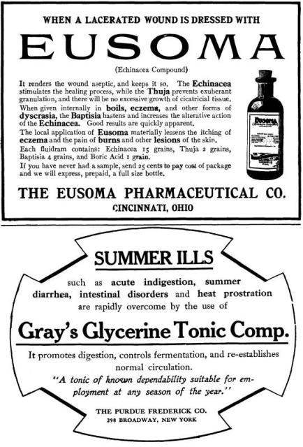 Ads: Eusoma, Glycerine Tonic.