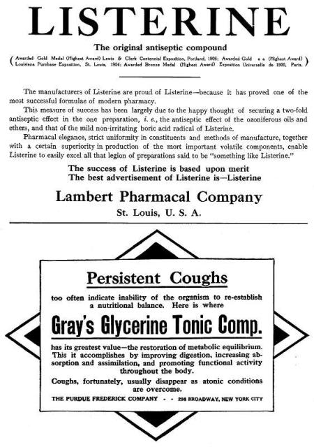 Ad: Listerine, Glycerine tonic.