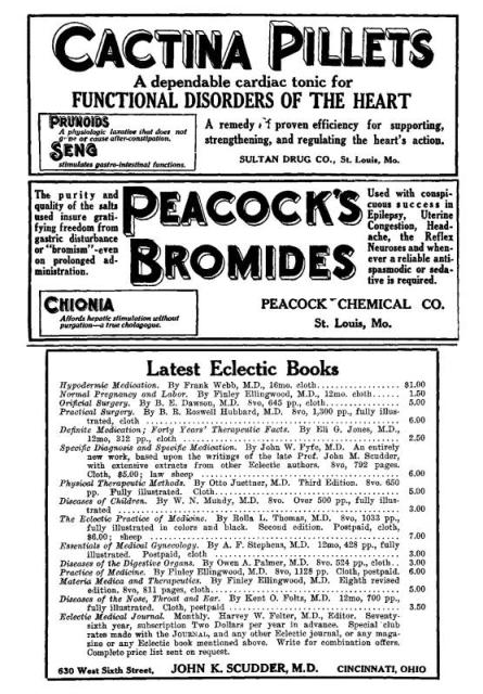 Vol. 7, No. 3, Ad: Cactina pillets, Bromides, Ecle...