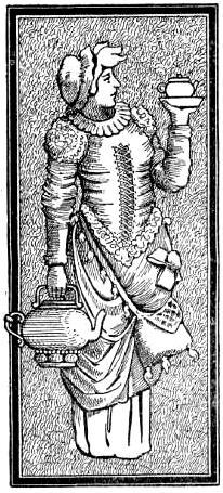 28. Decorative pattern: Medieval tea drinker.